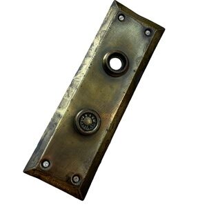 Antique Brass/Bronze(?) Door Knob Back Plate Architectural Salvage Restoration